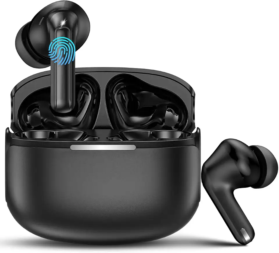 Fones de Ouvido Sem Fio Bluetooth 5.3 Intra-auricular 40 Horas de ReproduçãO Longa, Som de Graves Profundos, IPX5 à Prova D'água e Poeira, Microfone Integrado para Corrida, Ciclismo e Fitness