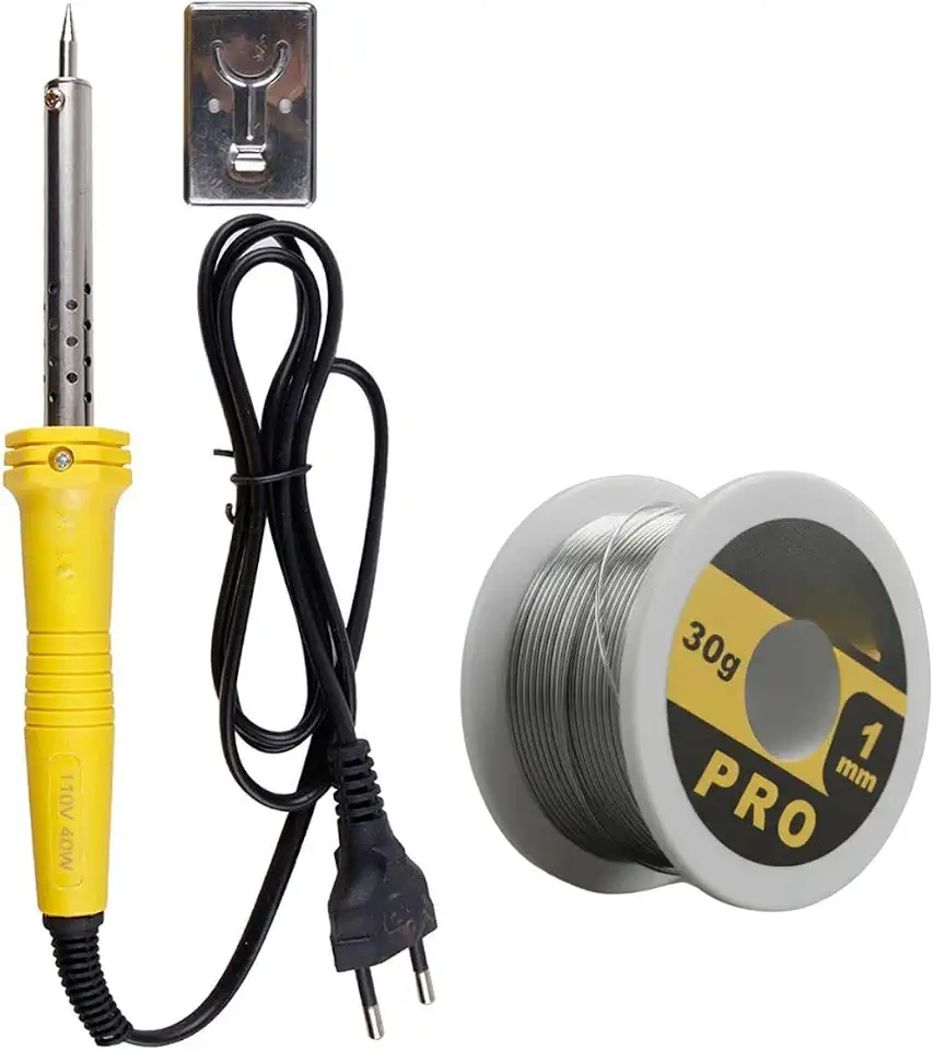 Conjunto Ferro De Solda 60W 127V Com Carretel De Estanho 1mm de 30g E Suporte Ideal Para Componentes Eletrônicos Placas De Circuitos Estanho em Fio Premium