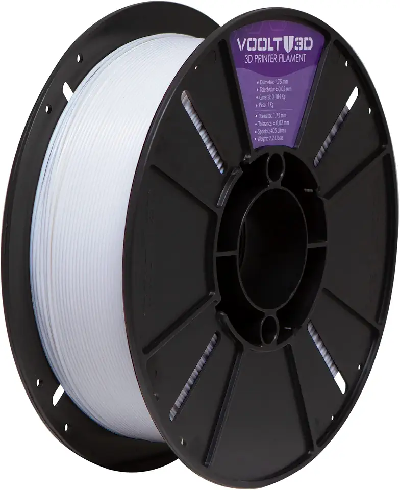 Filamento PLA Voolt3D Linha Sólida 1,75mm High Speed – Para Impressoras 3D (Cor Branco Dental)