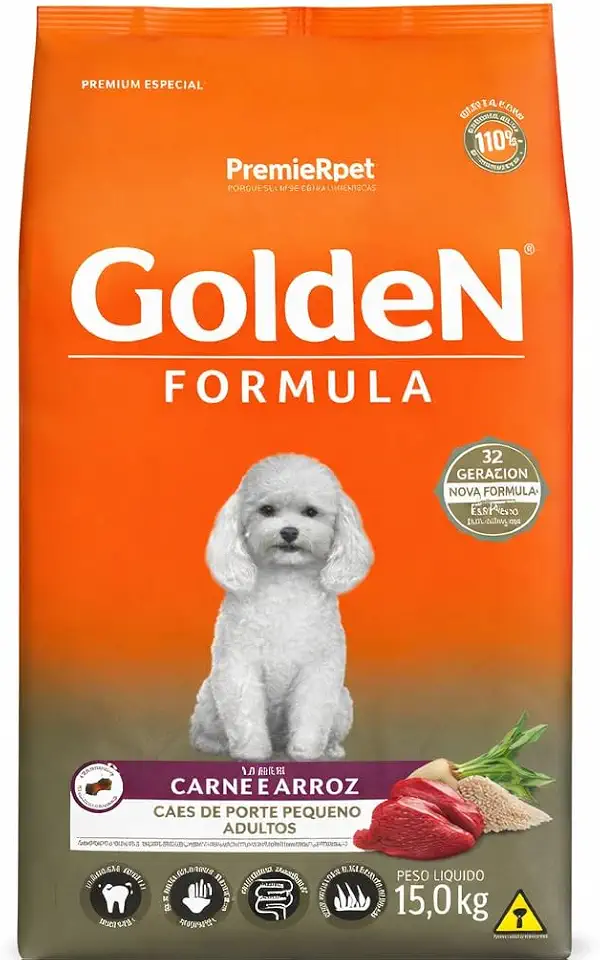 Premier Pet Ração Golden Fórmula Mini Bits Para Cães Adultos Pequeno Porte Sabor Carne E Arroz 3Kg Para Todas Pequeno Adulto