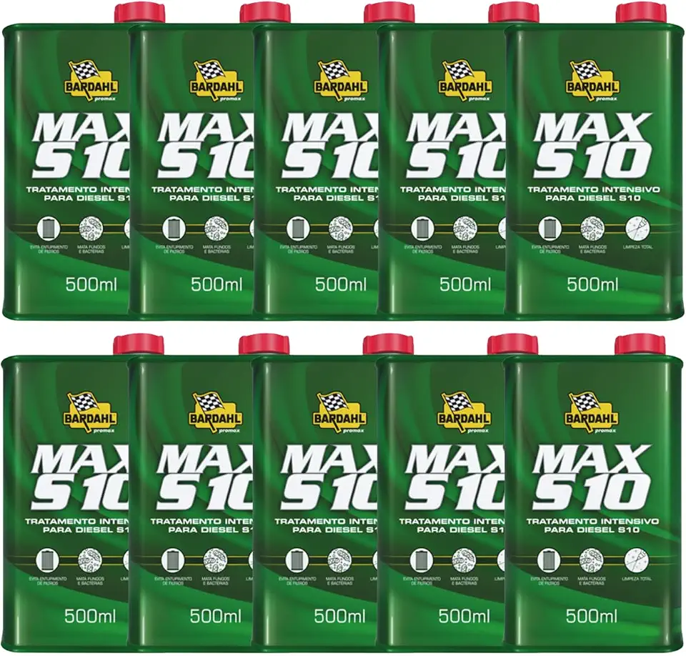 Kit 10 Aditivo Combustível Max S10 Diesel Bardahl 500ml