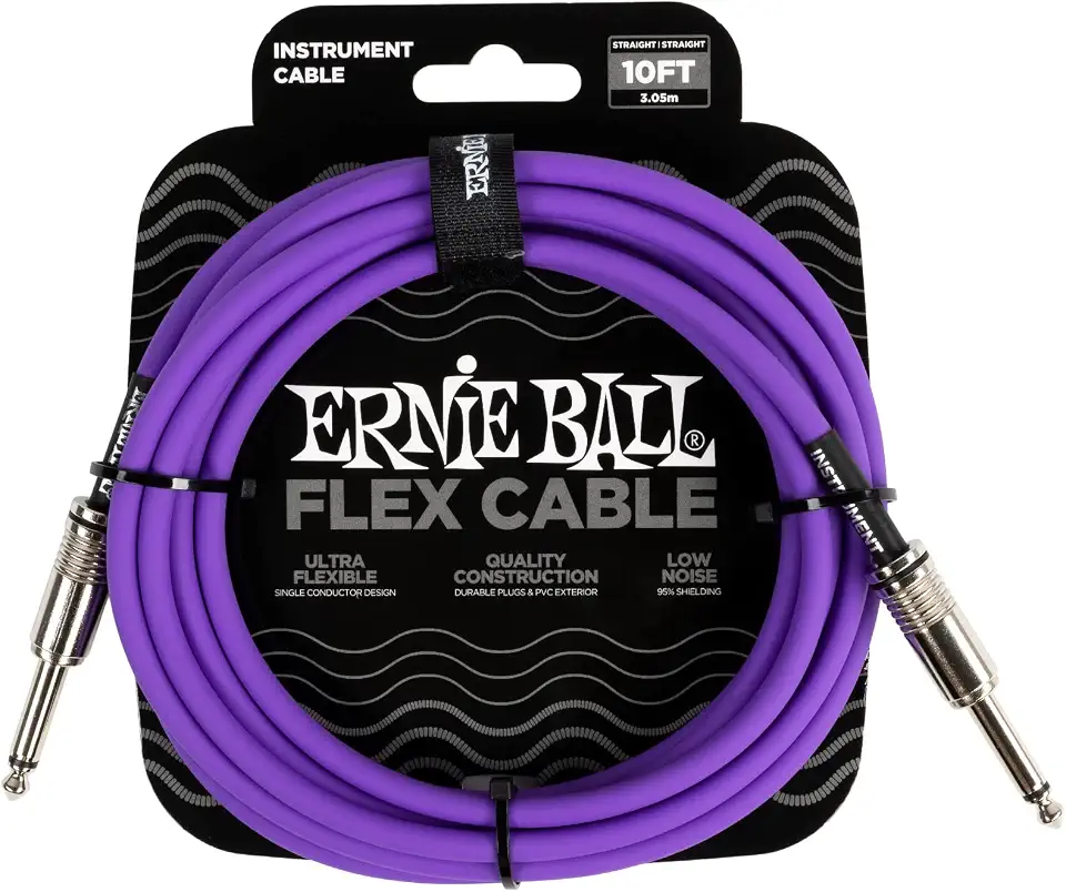 Ernie Ball Flex Instrument Cable Straight/Straight 10ft - Purple