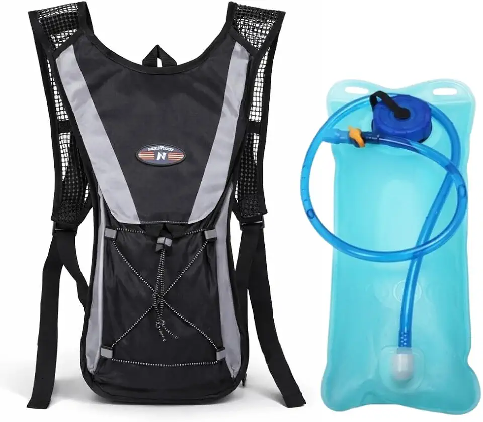Mochila de Hidratação 2L com Bolsa D'água, Sistema de Hidratação TPU + PVC, 47 x 25 cm, Ideal para Trilhas e Ciclismo