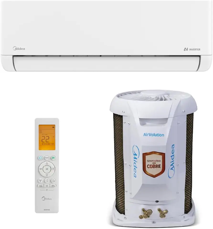 Ar Condicionado Split Hi Wall Midea AI Airvolution Inverter 12.000 Btus Frio 220V R-32