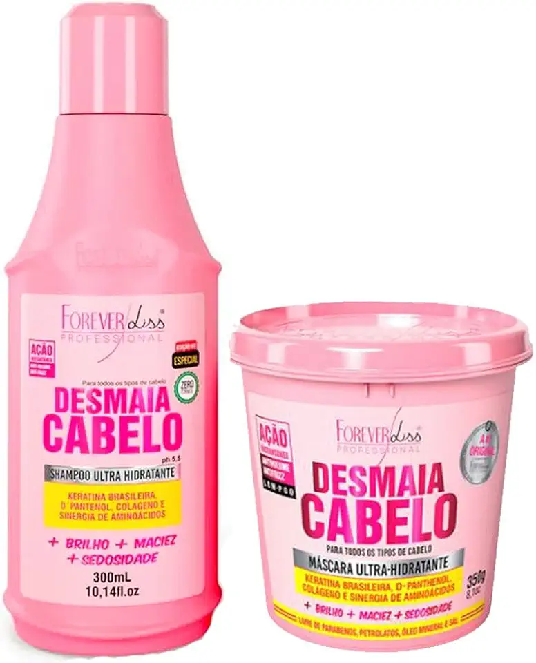 Kit Desmaia Cabelo Shampoo e Mascara Forever Liss