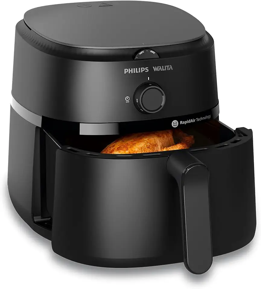 Philips Walita Fritadeira Airfryer Série 1000 4,2L, Tecnologia Rapid Air, 12 Funções de Cozimento, Economia de Energia, Limpeza Fácil, Design Compacto, Preta, 110V (NA120/00)