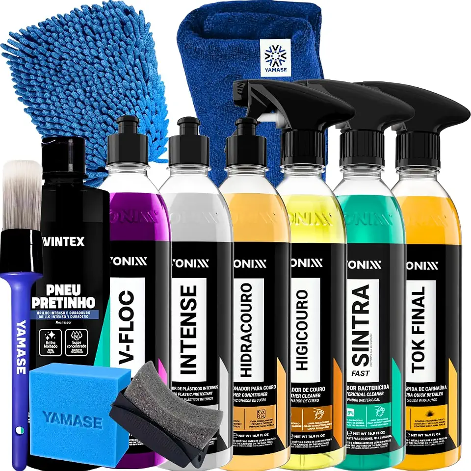 Kit Lavagem Automotiva Completa V-floc Intense Hidracouro Higicouro Sintra Tok Final Vonixx Acessórios Yamase