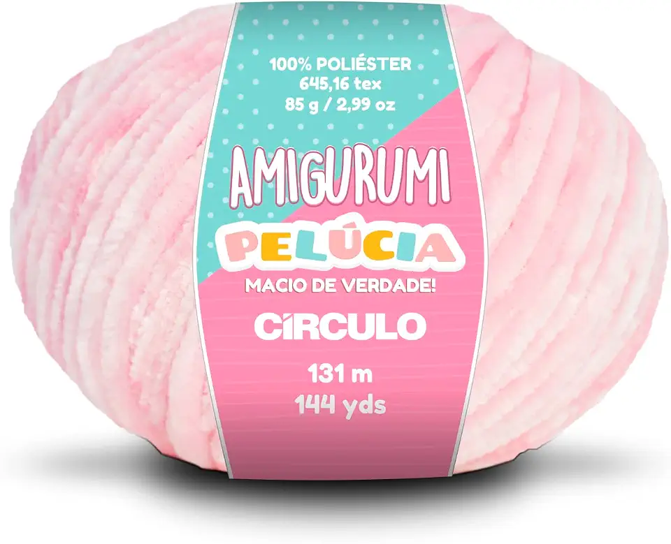 Circulo - Fio Amigurumi Pelucia, fio de veludo especial de chenille para Amigurumi e cobertor, 144 metros, penteado (3046 - Doçura)