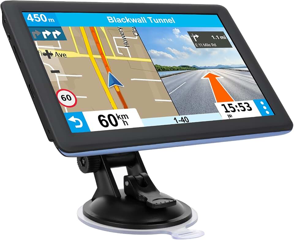 Navegação GPS de 17 cm para trailer de carro, caminhão, atualizações de mapa vitalício, alertas de limite de velocidade, roteamento personalizado para caminhões