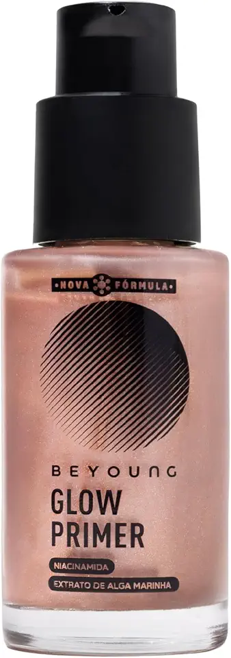 Beyoung Glow Primer Rose 30ml – Fixa a Maquiagem, Reduz Poros e Controle de Oleosidade com Niacinamida e Alga Marinha