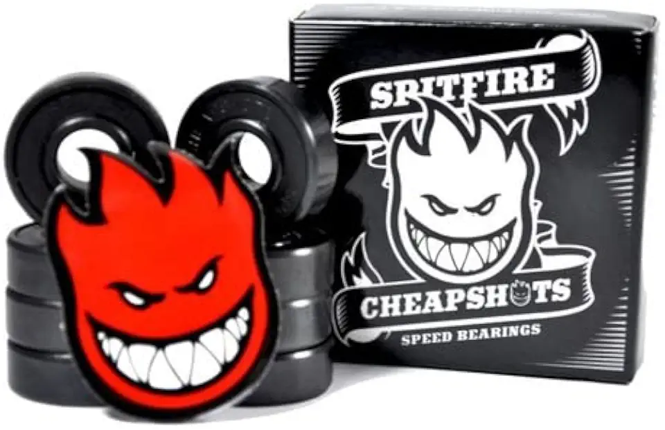 Spitfire Rolamento De Skate De Precisão Cheapshots, Rolamento De Esferas, Aço Carbono, Multi-Colorido, 8 Unidades