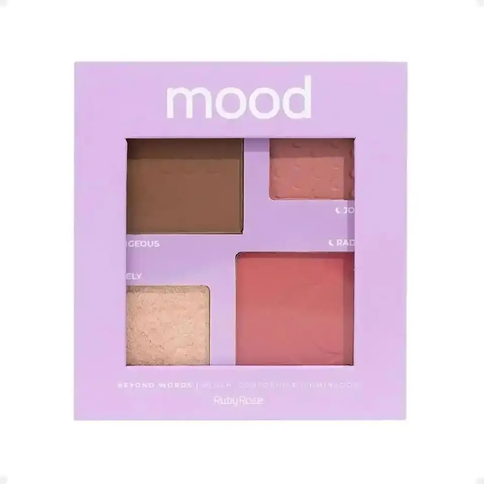 Ruby Rose - Paleta Blush, Contorno e Iluminador Beyond Words Mood Hbf5861