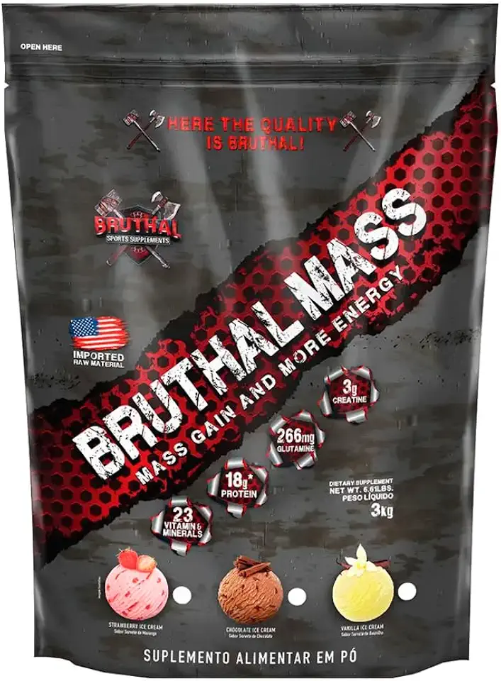 Hipercalórico Bruthal Mass Gain 3kg - Bruthal Sports (Chocolate Ice Cream)