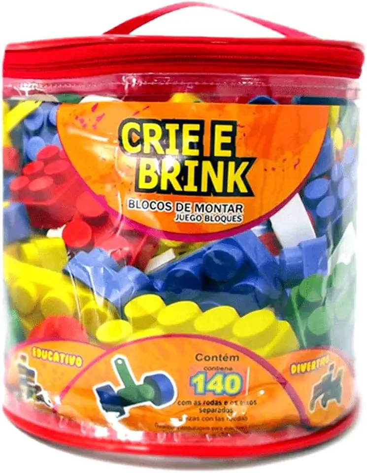 Kit 140 Peças De Blocos De Montar Educativo Brinquedos Infantil - Gravo Brink