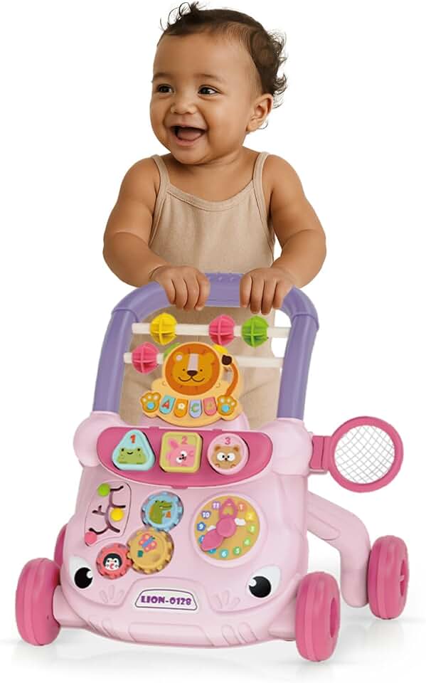 Andador Infantil Didático Musical Educativo Interativo com Reservatório de Água (Rosa)