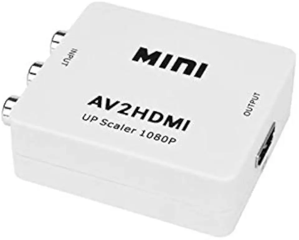 RCA para HDMI, AV para HDMI, ALLOMN 1080P Mini 3 RCA composto CVBS adaptador conversor de vídeo compatível com PAL/NTSC com cabo de carregamento USB para PC, laptop, Xbox, PS3, PS4,