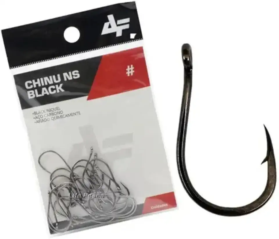 Anzol Chinu NS Black Albatroz Nº09 15 un Black Nickel Reforçado Para Pesca Tilápia Pacu