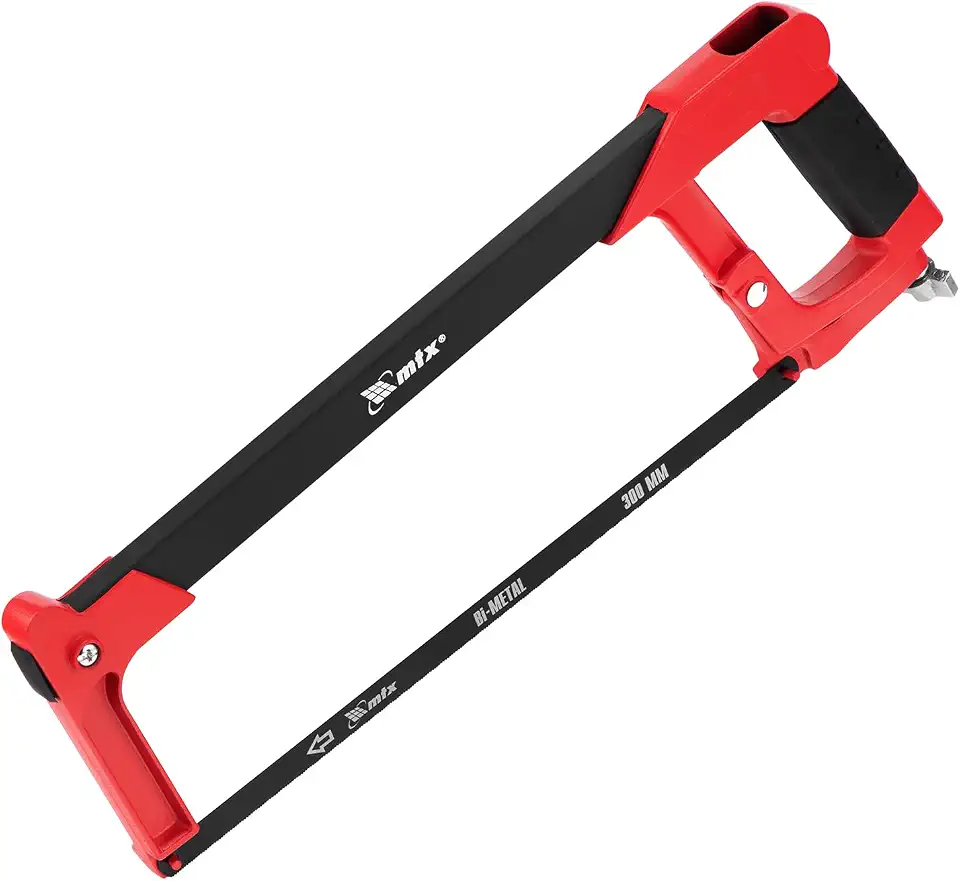 MTX Arco De Serra 12" (300 Mm) – Lâmina Bimetálica, Cabo Bi-Material Emborrachado, Tensionador Com Alavanca, Compartimento Para 5 Lâminas, Posições 55° E 90°