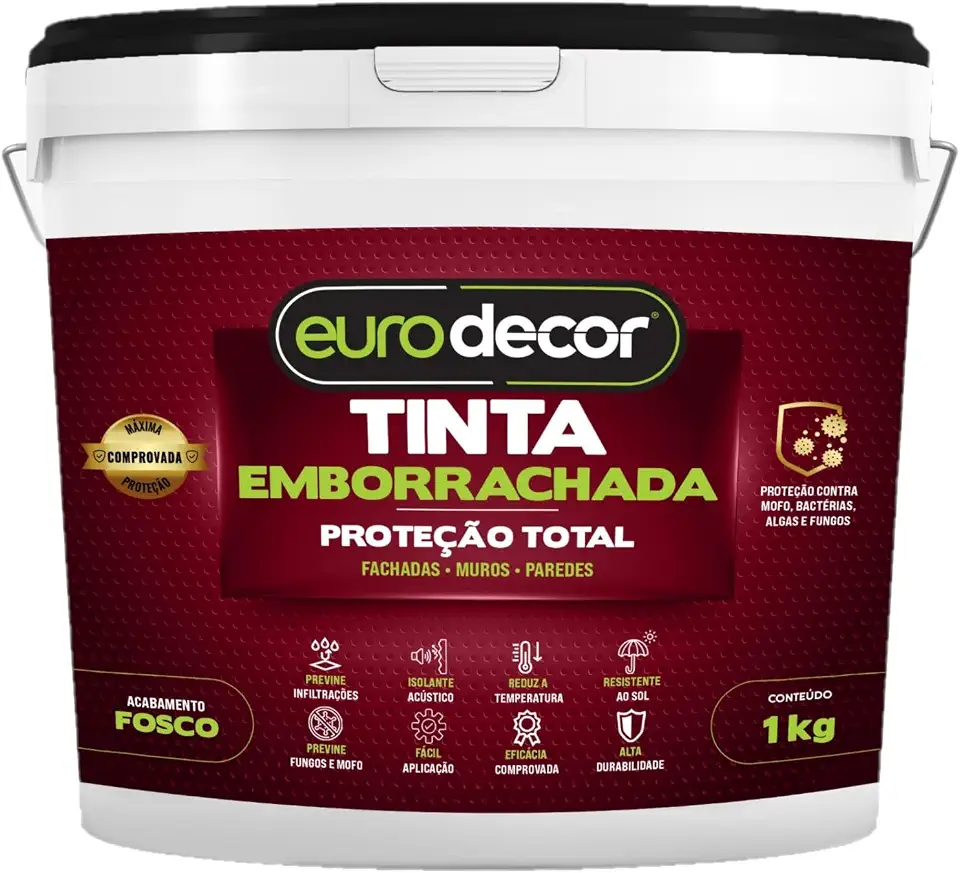 Super Tinta Emborrachada 1kg Contra Infiltrações Fissuras Acabamento Fosco (Branco)