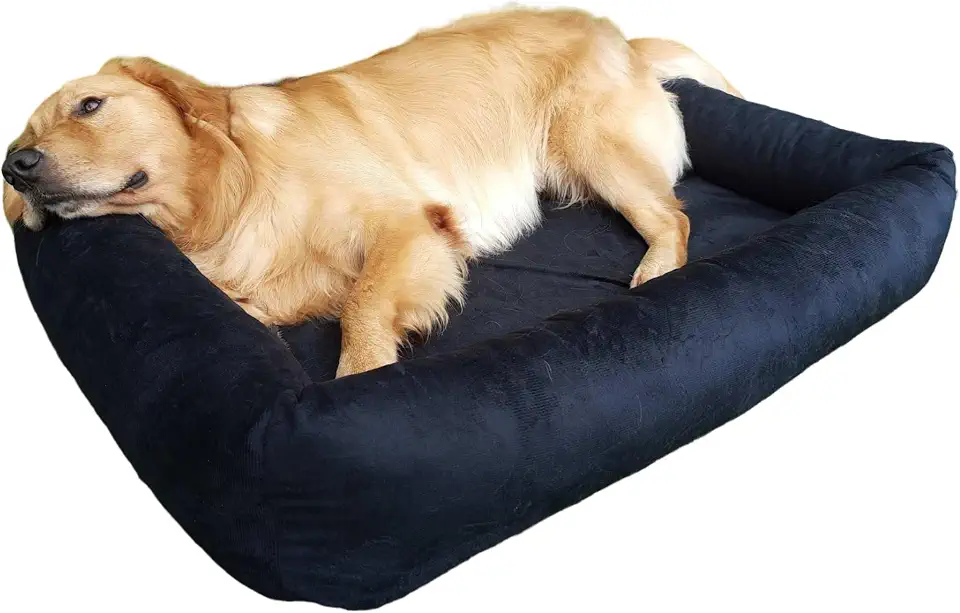 Cama Para Cachorro Grande 100x87 Cm - ESCOLHA A COR - 100% Lavável e Resistente - Pet Querido (PRETO)