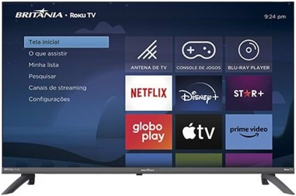 SMART TV 40 POLEGADAS BRITÂNIA LED FULL HD DOLBY AUDIO ROKU TV