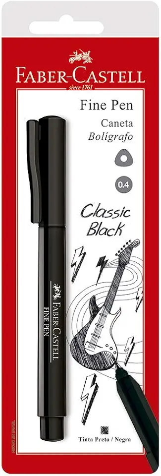 Caneta Fine Pen, Faber-Castell, SM/FPBPRZF, Preta