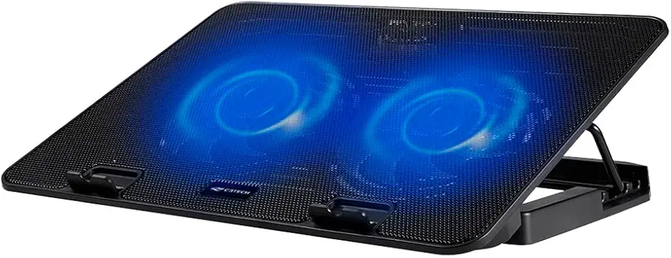 C3Tech Base para Notebook NBC-50BK 15,6" Refrigerada com 2 Coolers, Led de Iluminacao Azul, Inclinacao Ajustável em 5 niveis, com USB, cor Preta