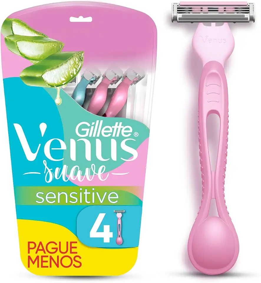 Gillette Venus Aparelho de Depilação Descartável Suave Sensitive, 4 Unidades