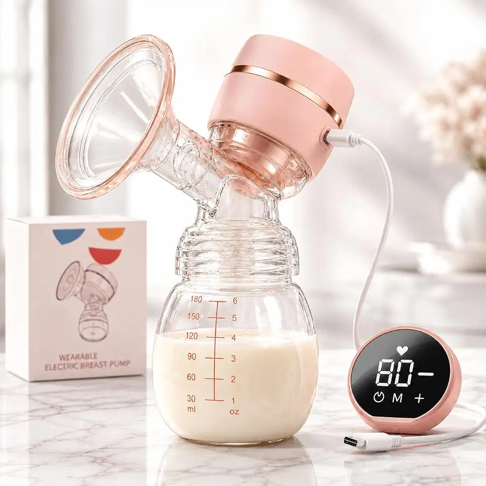 Bomba de Tirar Leite Materno Elétrica Extratora de Leite Portátil Mãos Livres Ultra Silenciosa Tela LED Protetor de Mama de Silicone 22mm 2 Modos, 9 Níveis De Sucção Livre de BPA Bombinha de Leite Mamadeira Amamentação