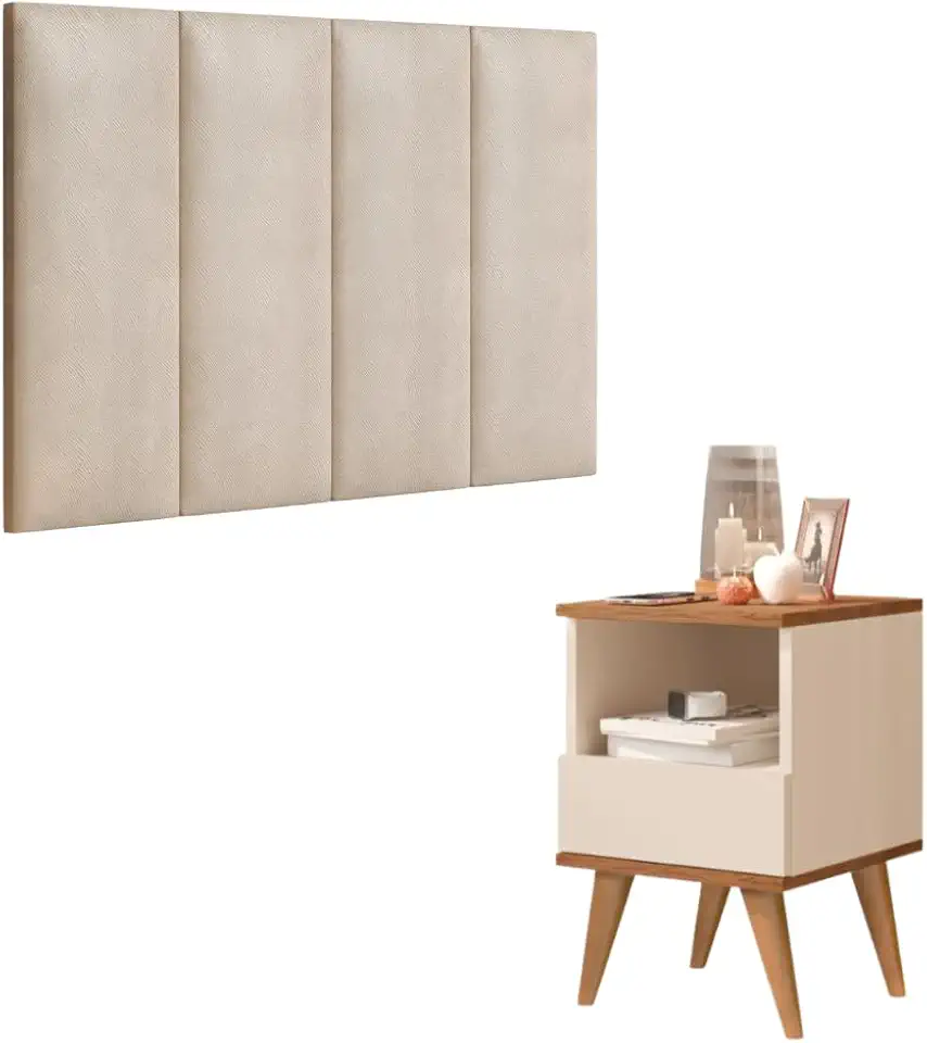 Conjunto Quarto Solteiro 0.90 Pix (Off/Nature)