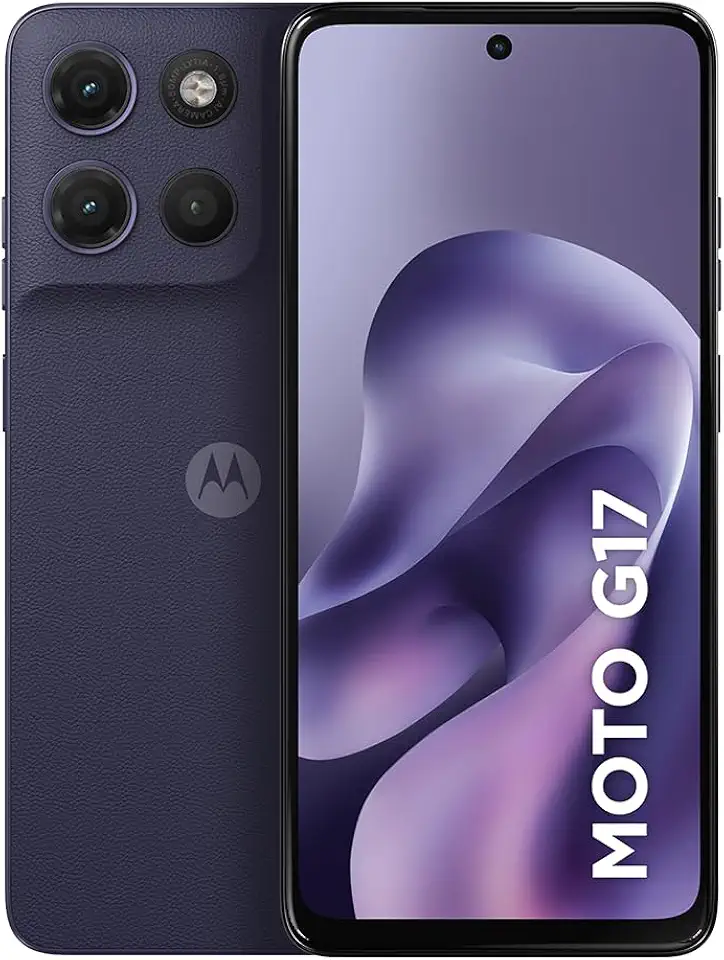 Smartphone Motorola Moto G17 4G - 256GB 12GB (4GB RAM + 8GB RAM Boost) camera 50MP Sony Lytia 600, tela FHD+ 60hz, bateria 5200 mAh - Roxo