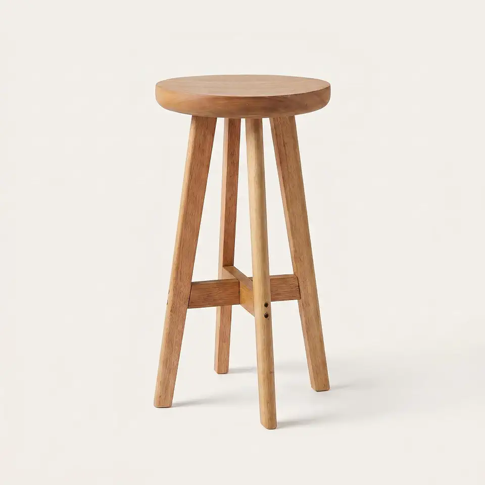 1x Banquinho Médio 50cm em Madeira Maciça para Sala, Quarto, Cozinha e Área Gourmet – Banco de Apoio Resistente – Banqueta Arveni
