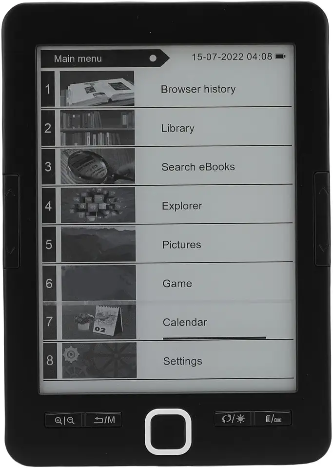 Leitor de E-book Portátil, Leitor de Livro Eletrônico Com Tela de Tinta de 6 Polegadas, Dispositivo de Leitura Eletrônico Personalizado Com Vários Formatos de Imagem de Texto e 8G Integrado