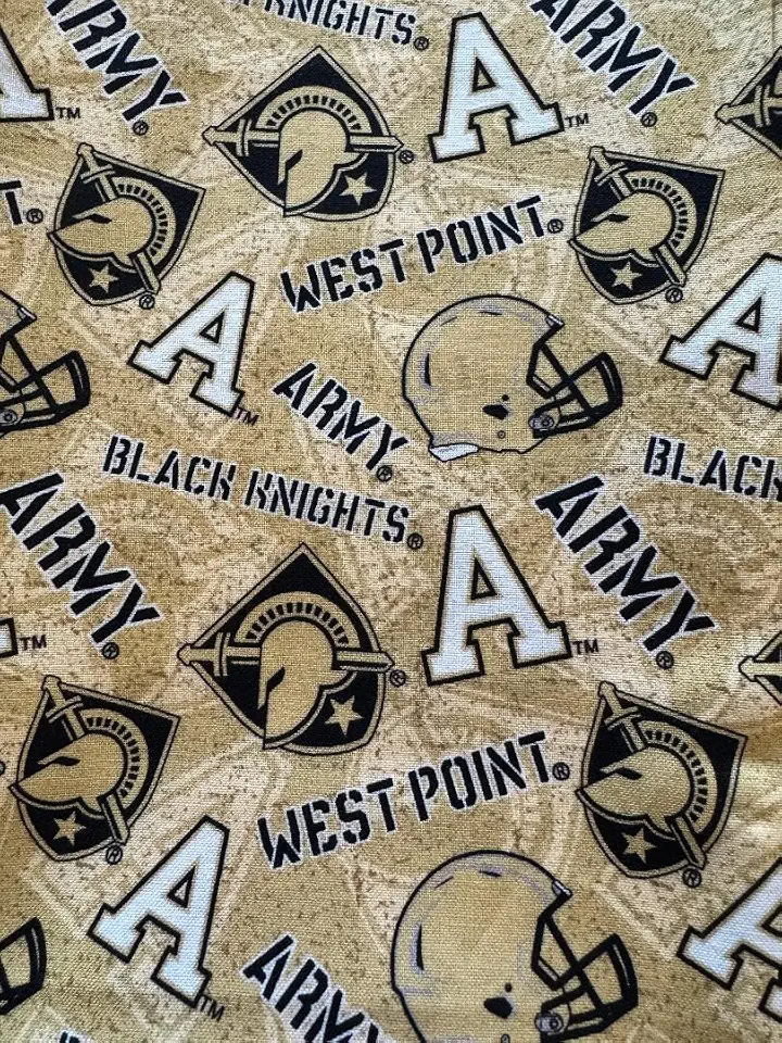 Tecido West Point Black Knights da Academia Militar dos Estados Unidos – Tecido acolchoado de algodão West Point oficialmente licenciado pela Sykel Enterprises, jarda pré-cortada para costura e