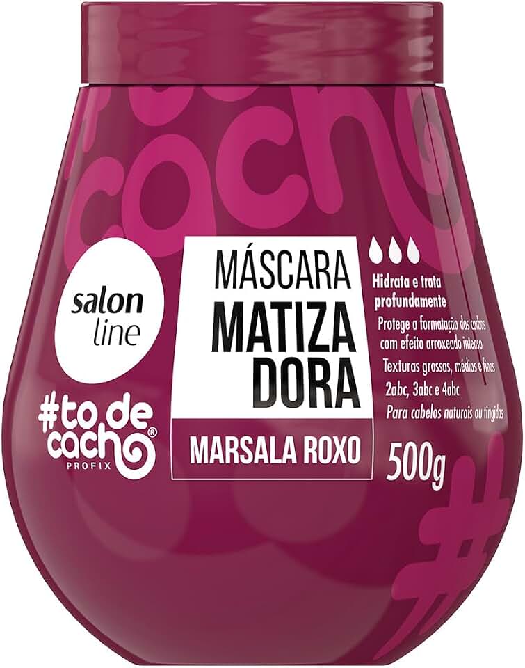 Salon Line, Máscara Matizadora, ToDeCacho, Marsala Roxo, Vegana - Cabelos Ondulados, Cacheados e Crespos, 500 g