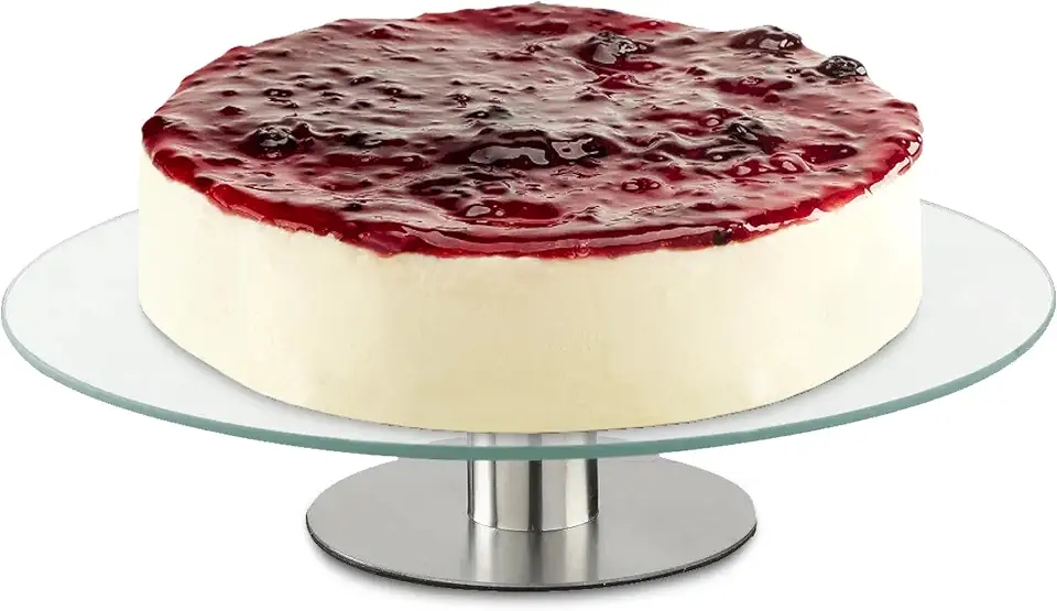 Bailarina Plataforma Giratória Prato para bolo com Pé de Inox Centro De Mesa Bandeja Boleira de Vidro 30cm
