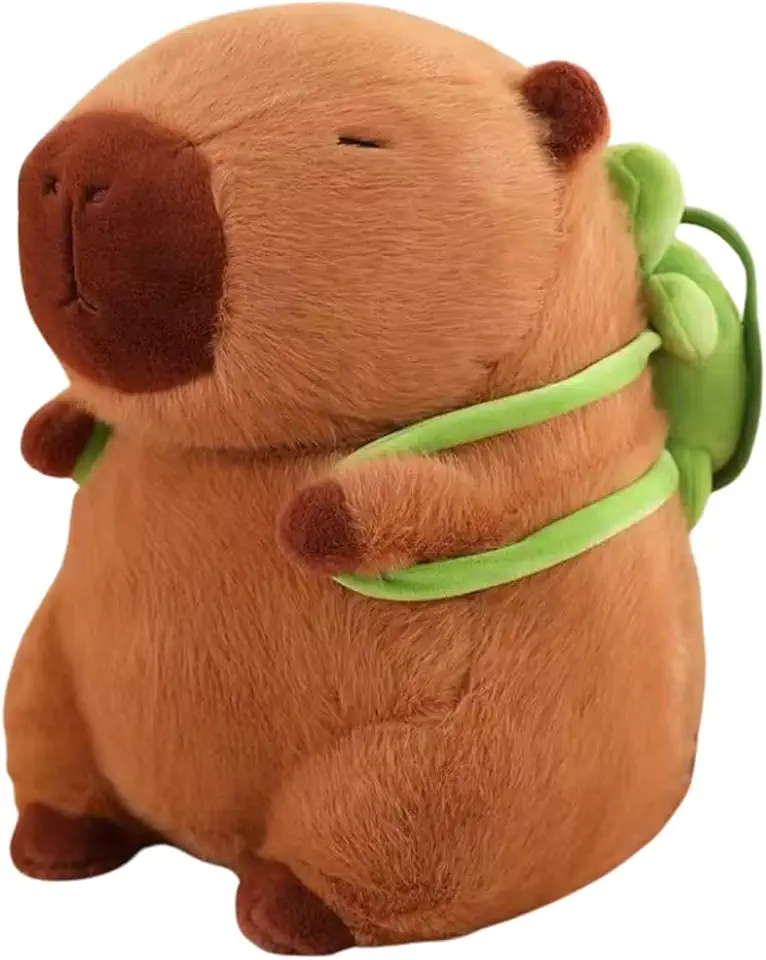 Brinquedo De Pelúcia Capivara Com Mochila Tartaruga Fofo 23cm Capybara Filó Kawaii Macio Antialérgico Infantil Presente Para Crianças Bebês Decoração Quarto
