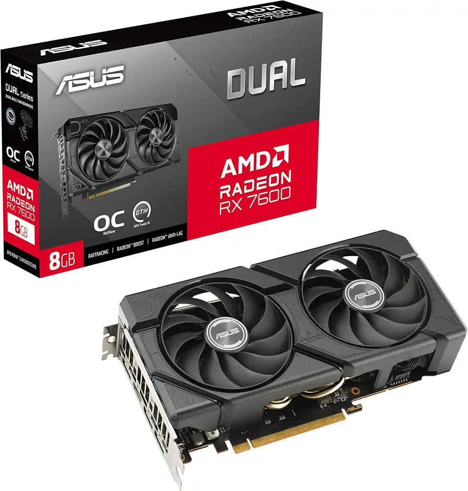 PLACA DE VIDEO ASUS DUAL RADEON RX 7600 EVO OC EDITION 8GB GDDR6 128 BITS - DUAL-RX7600-O8G-EVO