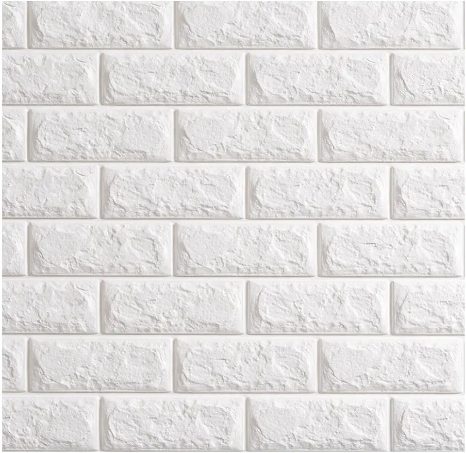 Painel 3D Autocolante Adesivo Tijolinho Branco 77x70 cm – Placa Decorativa para Sala, Quarto e Escritório (1)