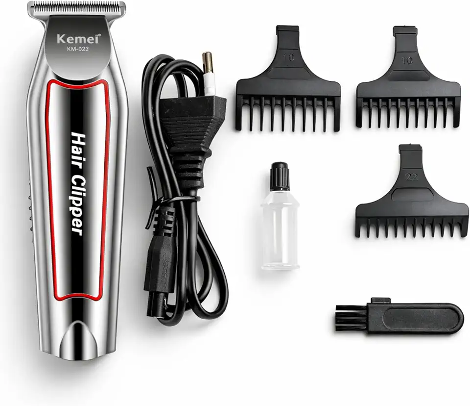 Kemei Km-032 Máquina de Cabelo, Barba, Aparador e Acabamento Sem fio Recarregável