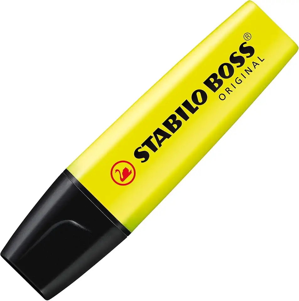 STABILO BOSS ORIGINAL Marca Texto – Pacote com 1 unidade – Amarelo