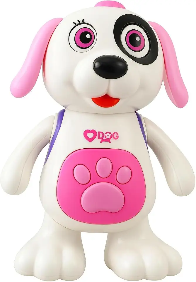 Cachorro Dançarino Interativo com Luz e Som - Brinquedo Musical Infantil Presente para Bebê 1 a 3 Anos Robo Dancing Dog Cachorros Brinquedos Infantil | Premium MyBrins (Rosa)