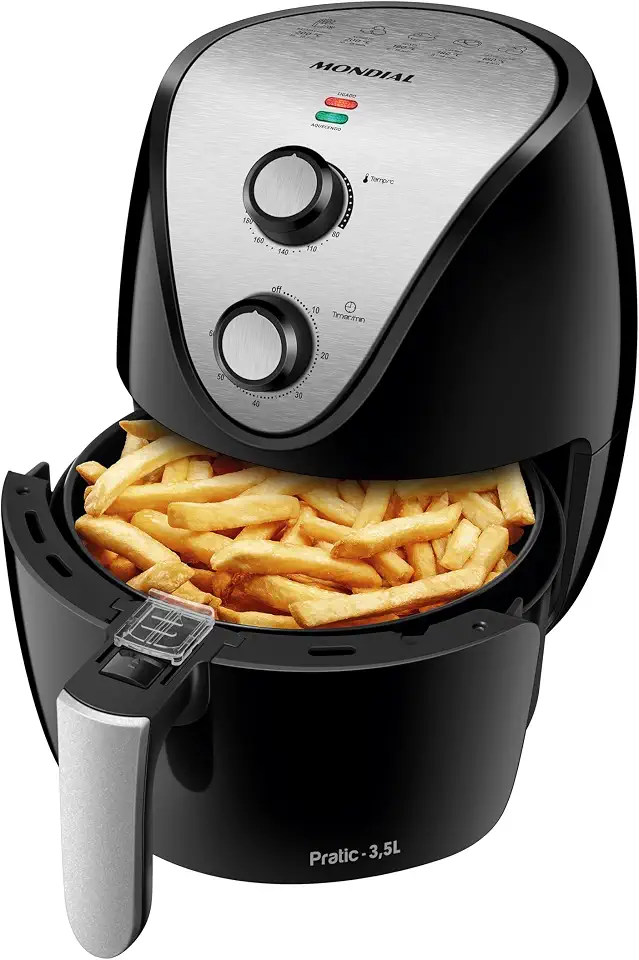MONDIAL Fritadeira Sem Óleo Air Fryer 3,5L, Preto/Inox, 1500W, 220V - AF-30 I