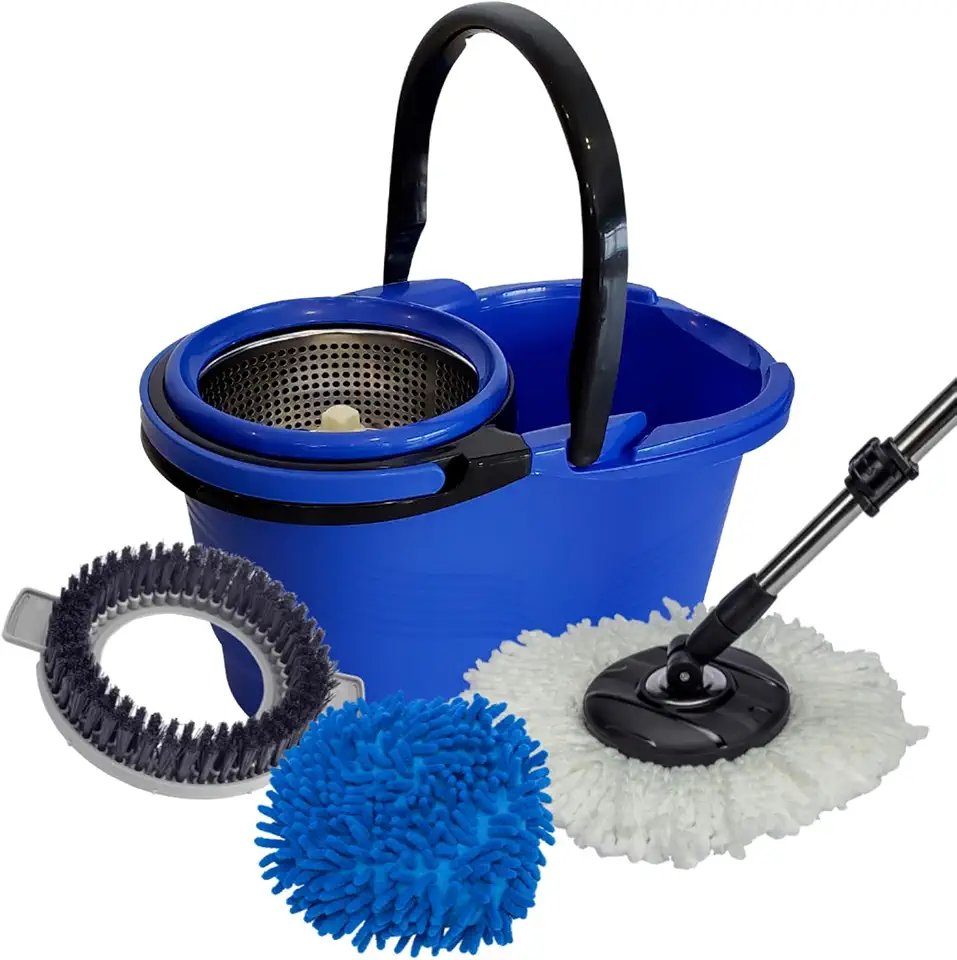 Perfect Pro, Mop Giratório, Perfect, Mop com Angulação, Centrífuga 360 com Cesto em Inox, Refil Multiuso, Azul