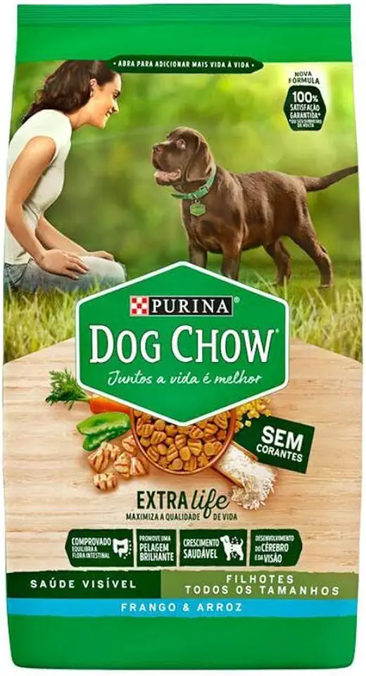 Dog Chow Nestlé Purina Ração Seca Para Cães Filhotes Frango E Arroz 15Kg Para Akita Filhotes