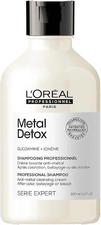 L'Oréal Professionnel Shampoo Metal Detox, para maciez, brilho & sedosidade, maior durabilidade da cor, para cabelos coloridos e danificados, 300ml