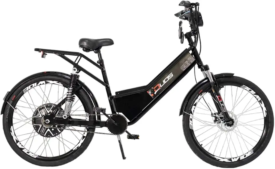 Bicicleta Elétrica Confort FULL 800W 48V 15Ah Cor Preta
