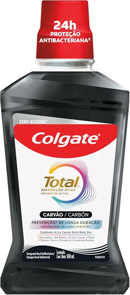 Enxaguante Bucal Multibenefício Colgate Total Carvão Ativado 500ml