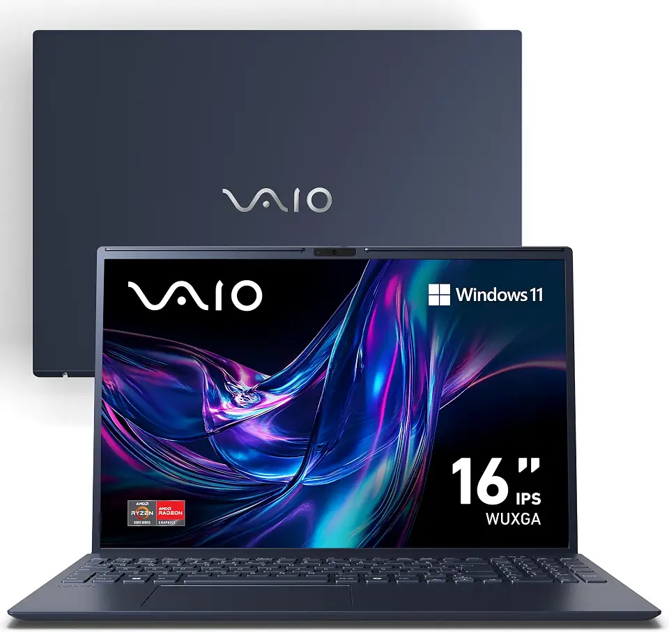Notebook VAIO FE16 AMD Ryzen 5-5625U Windows 11 Home 32GB RAM 512GB SSD Wi-Fi 6 Tela 16'' IPS WUXGA Antirreflexo - Cinza Grafite - VJFE69F11X-B1011H - Permite upgrade de memória RAM e SSD