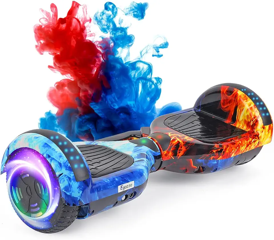 Hoverboard 6,5” com Bluetooth e Iluminação LED, Patinete Elétrico de Equilíbrio para Crianças e Jovens Dança do Gelo e Fogo